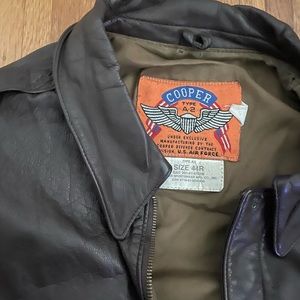 Brown Leather US Air Force flight bomber jacket (vintage)